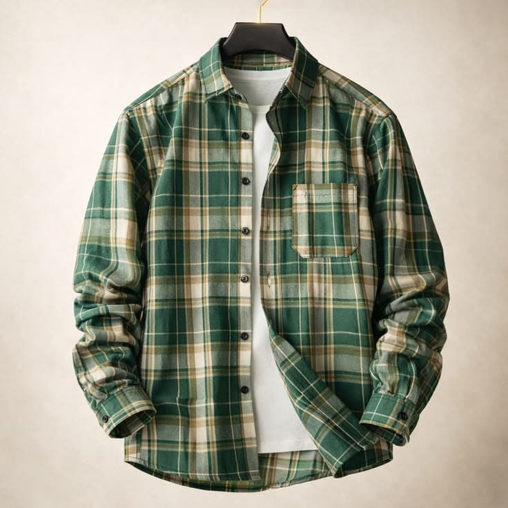 Eagilo Mustard Yellow Checked Casual Shirt