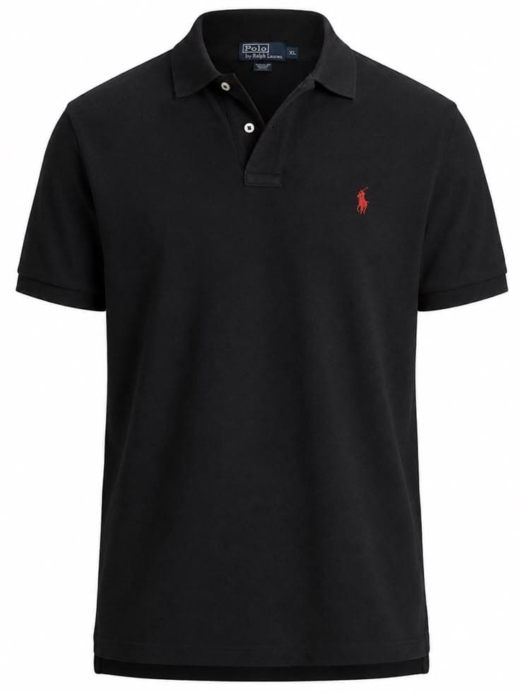 Eagilo Black Classic Polo Polo T-Shirt image 3