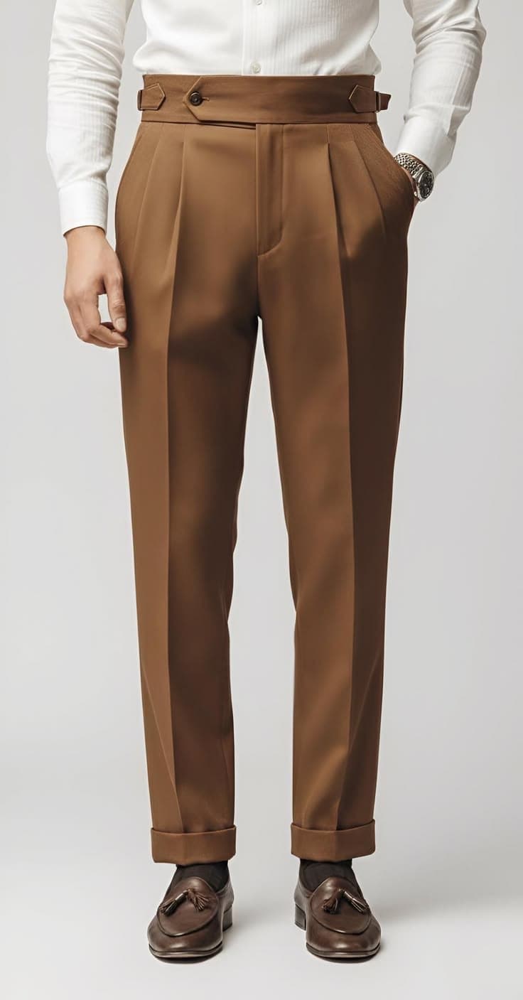 Eagilo Brown Tailored Formal Trousers