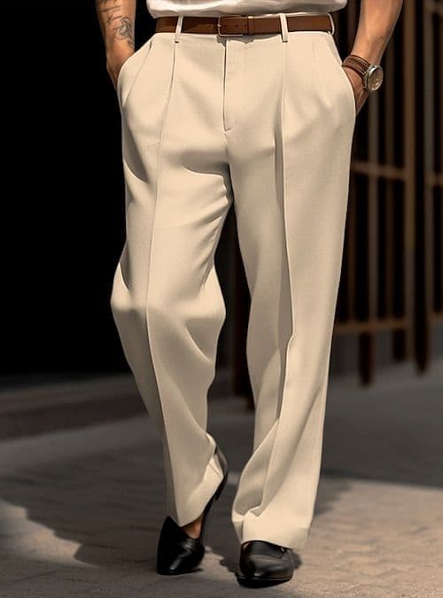 Eagilo Sand Tailored Formal Trousers image 4