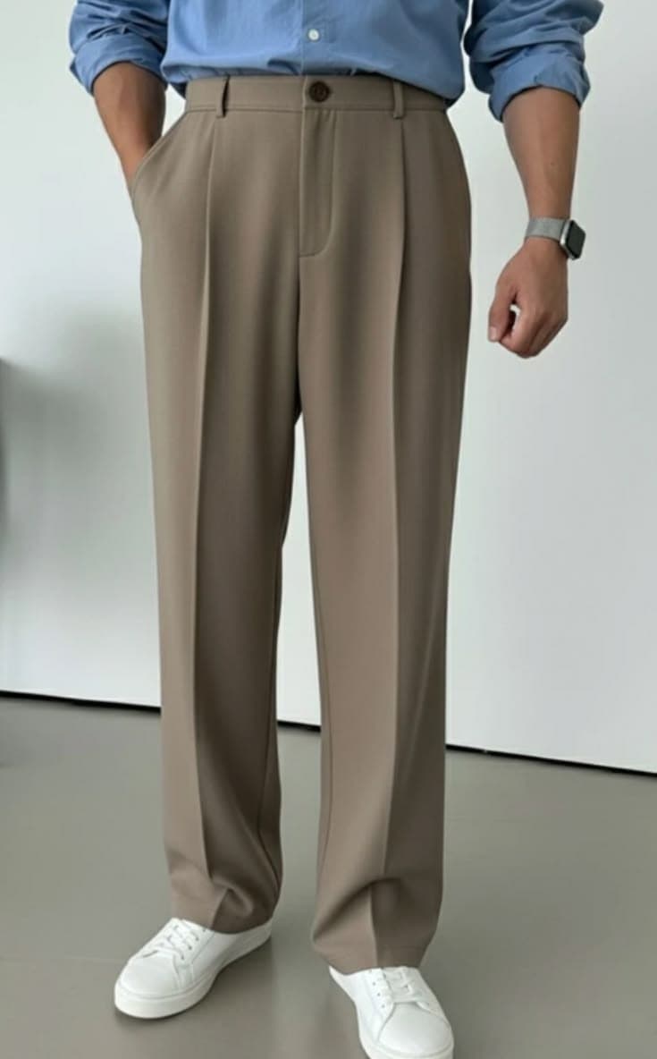Eagilo Brownish Grey Tailored Formal Trousers image 3