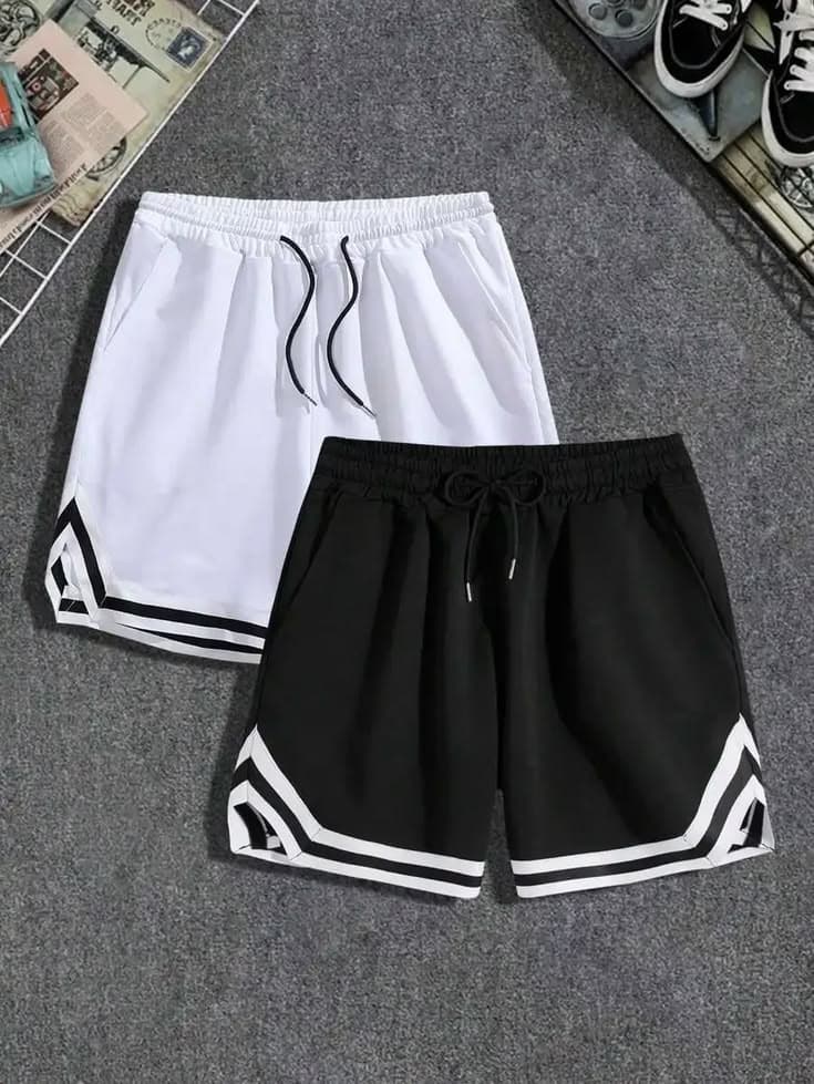 Eagilo Black & White Sports Shorts