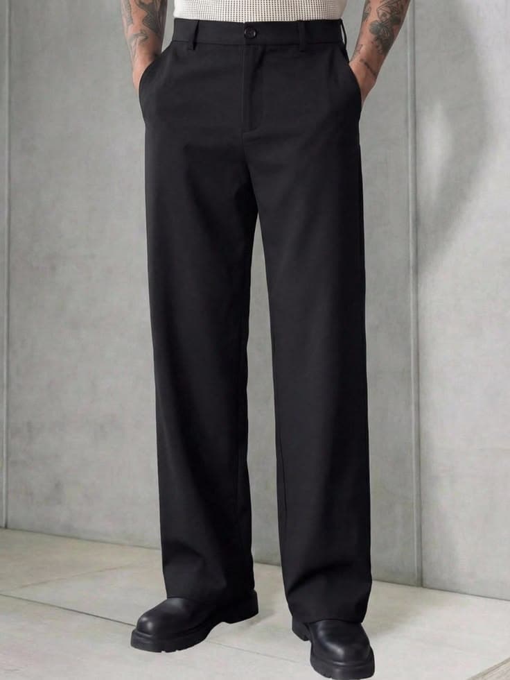 Eagilo Black Tailored Formal Trousers image 2