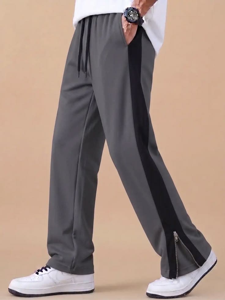 Eagilo Dark Grey Relaxed Track Pants image 5