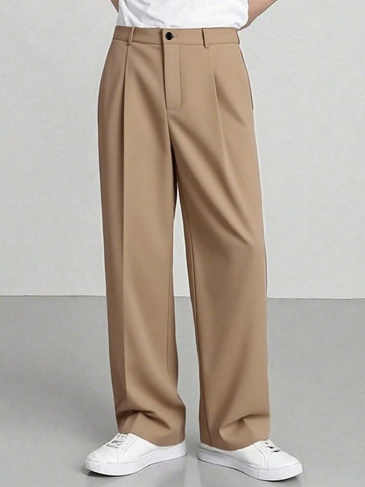Eagilo Khaki Tailored Formal Trousers