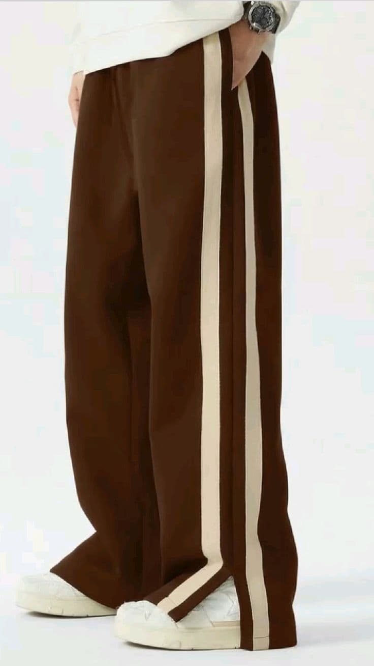 Eagilo Coffee Brown Relaxed Track Pants image 3